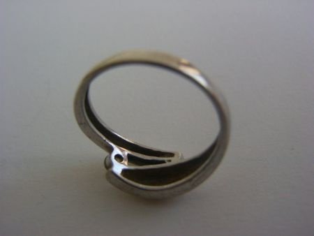 Oude zilveren ring met steentje - 3