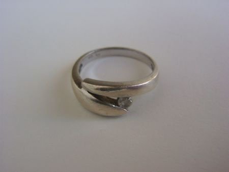 Oude zilveren ring met steentje - 4