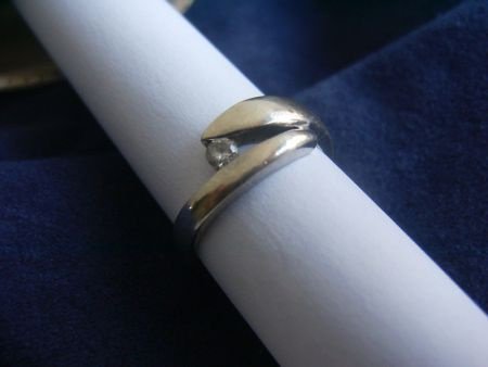 Oude zilveren ring met steentje - 5
