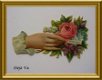 Antiek poezieplaatje : hand met bloemen : With love - 1 - Thumbnail