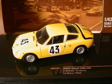 1:43 IXO Simca Abarth 1300 #43 24h LM 1962 LMC147 Le Mans C.Dubois-G.Harris geel - 1