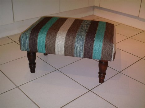 Brede streepstof Chivasso 0445 - footstool 40x60cm. NIEUW ! - 2