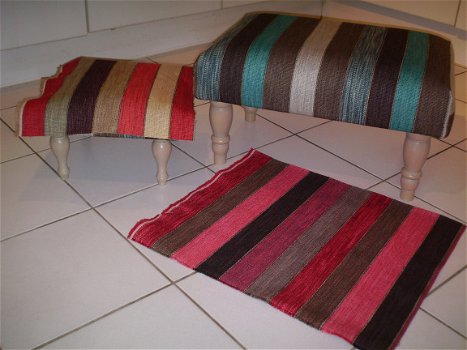 Ander streep stofje ?? BEKIJKEN !!!! - NIEUWE footstools !!! - 4