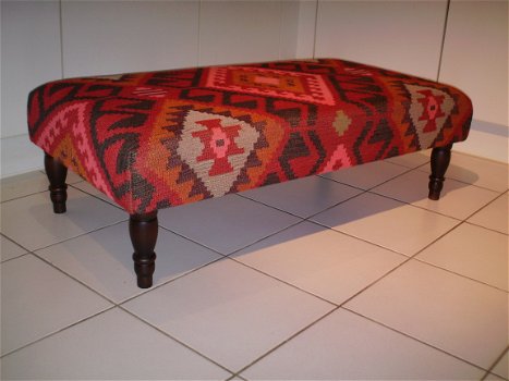 Footstool 60x115cm - KELIMSTOF - Continental Drift ROOD !! NIEUW !!! - 1