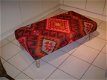 Footstool 60x115cm - KELIMSTOF - Continental Drift ROOD !! NIEUW !!! - 3 - Thumbnail