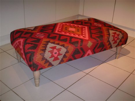 Footstool 60x115cm - KELIMSTOF - Continental Drift ROOD !! NIEUW !!! - 4