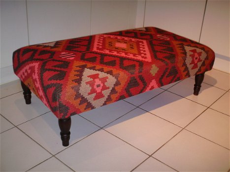 Footstool 60x115cm - KELIMSTOF - Continental Drift ROOD !! NIEUW !!! - 5