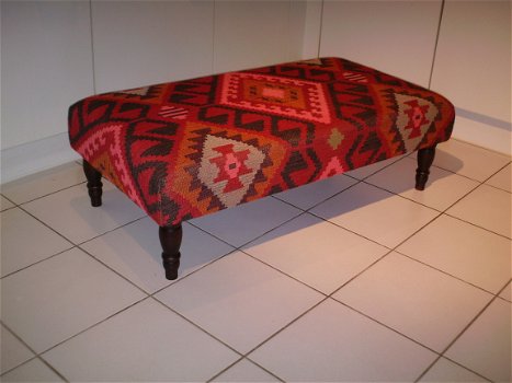 Footstool 60x115cm - KELIMSTOF - Continental Drift ROOD !! NIEUW !!! - 2