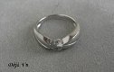 Oude zilveren ring met steentje - 1 - Thumbnail