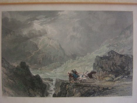 Antieke gravure : Glencroe between Loch long and cairn dhu, 1835 - 1