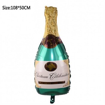 Folie ballonnen XL champagne glas cheers 100x40cm - 3