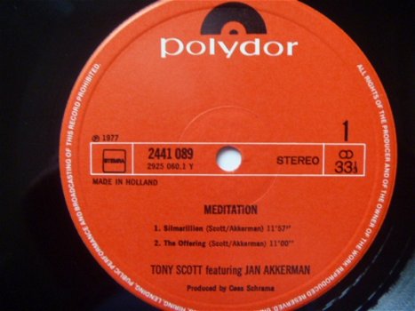 Tony Scott - Featuring Jan Akkerman ‎– Meditation - jazzLP 1977 - 3