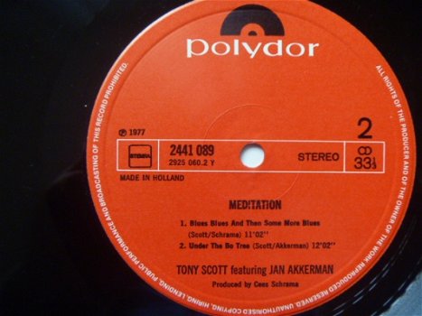 Tony Scott - Featuring Jan Akkerman ‎– Meditation - jazzLP 1977 - 4
