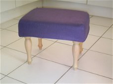 UNI violet linnen - op uw NIEUWE footstool !! 702 WIT !!