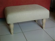Footstool 41x62cm - UNI linnen - 550 grijs/wit - NIEUW !!