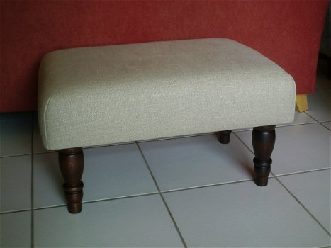 Footstool 41x62cm - UNI linnen - 550 grijs/wit - NIEUW !! - 2