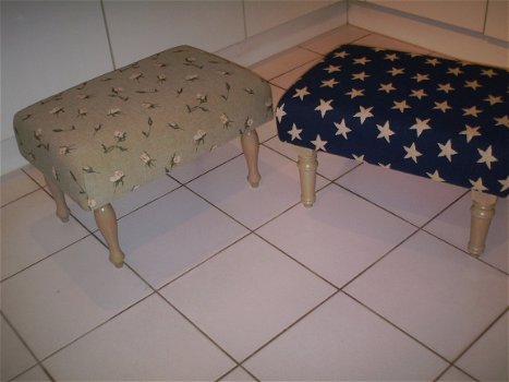 Footstool 41x62cm - UNI linnen - 550 grijs/wit - NIEUW !! - 5
