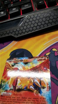 Ho-Oh EX 22/124 BW Dragons Exalted misprint streep overkaart licht-gebruikt - 2