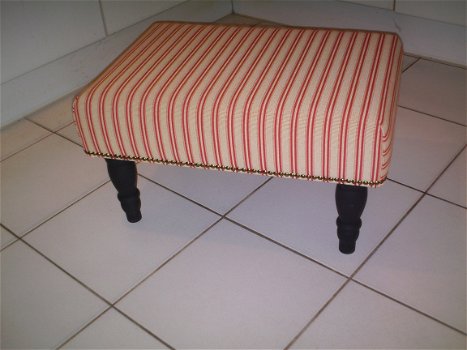 Footstool 41x62cm - rode streep - 550 mahonie - Nieuw !! - 2