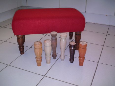 Footstool 41x62cm - rode streep - 550 mahonie - Nieuw !! - 3