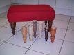 Footstool 41x62cm - rode streep - 550 mahonie - Nieuw !! - 3 - Thumbnail