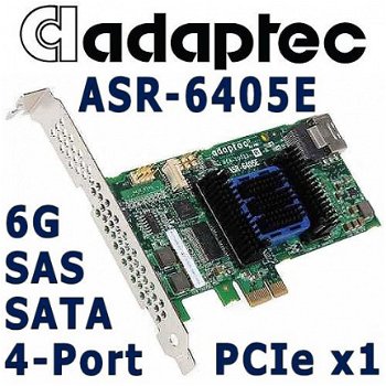 Adaptec ASR-6405E SAS SATA RAID PCI-e x1 Controller | 4-Port - 1