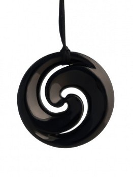 Zwarte jade Maori Koru hanger - 1