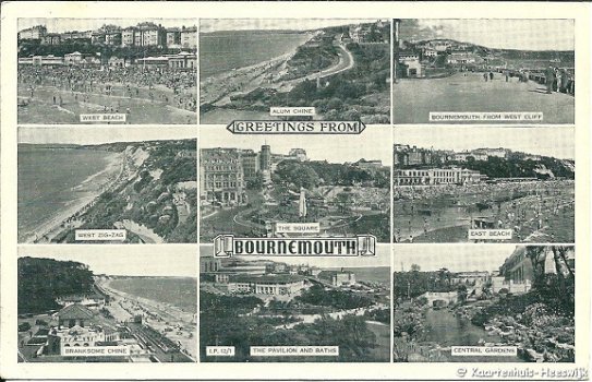 Engeland Greetings from Bournemouth 1958 - 1