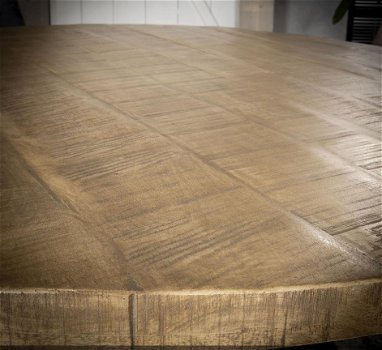 Ronde eettafel 120 cm leem antiek - 7