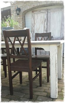 Brocante houten (nieuwe) stoelen (set 4 st.) - 3