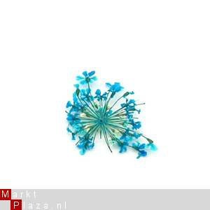 Gedroogde Droog bloemen BLUE dried flower gel acryl nail art - 1