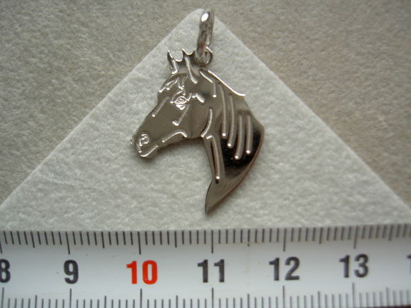 Zilveren paard hanger 24 mm (graveerbaar) - nr. 1