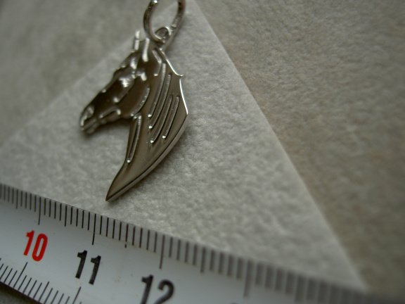 Zilveren paard hanger 24 mm (graveerbaar) - Afbeelding 3