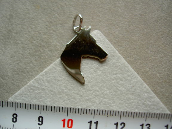 Zilveren paard hanger 24 mm (graveerbaar) - Afbeelding 4