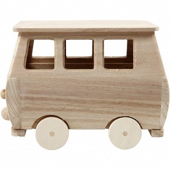 Houten mini Truck 22x11cm - 1 stuk hobby - 5