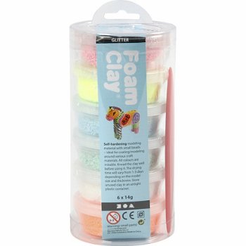 Klei pakketje foam clay assorti - 6 x 14gr - 1