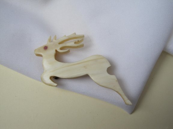 Broche springend rendier 6.1x3.3 cm - Afbeelding 2
