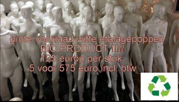 BIO PRODUCT ETALAGEPOPPEN PASPOPPEN ETALAGEFIGUREN RECYCLE !!! - 1