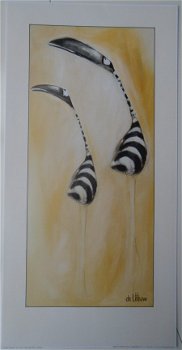 POSTER ZEBRA BIRDS 2 60 x 30 cm NIEUW - 1