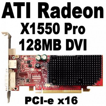ATI Radeon X1550 128-256MB FH/LP PCI-e VGA Kaart | Dualhead - 2