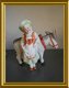 Antiek porseleinen beeldje : meisje met ezel met bewegende kop - 1 - Thumbnail