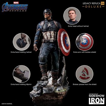 Iron Studios Avengers Endgame Legacy Statue 1/4 Captain America Deluxe - 0