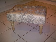 Voetenbank 04/16 - Toile de Jouy - 704 WIT - NIEUW !!