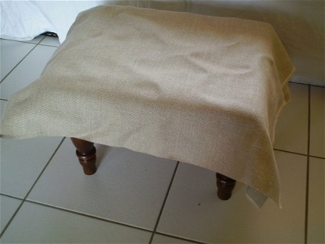 UNI NATUREL LINNEN - op uw NIEUWE footstool !! BEKIJKEN !! - 1