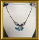 Oude zilveren ketting met turkoois, blauwe steentjes // turquoise necklace - 1 - Thumbnail