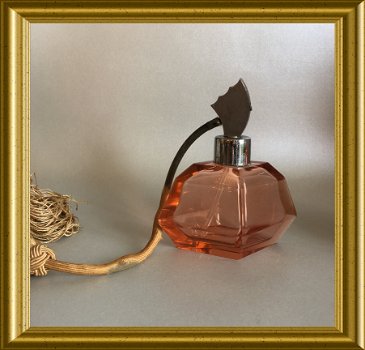 Art deco glazen parfumfles en potje - 5