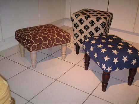 UNI violet linnen - op uw NIEUWE footstool !! 702 BLANK !! - 5