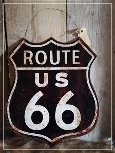 Blikken tekstbord Route 66
