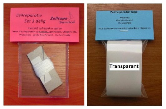 TRANSPARANT - 3-DELIGE SET 5 CM X 99 CM - ZEILREPARATIESET - 1