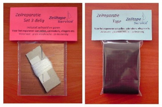 ZWART - 3-DELIGE SET 5 CM X 200 CM - ZEILREPARATIESET - 1